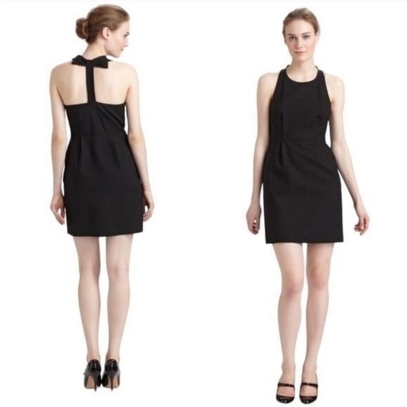 KATE SPADE Billie Bow Back Black Mini Dress Size 0 XS Cocktail Party Holiday - Picture 2 of 5